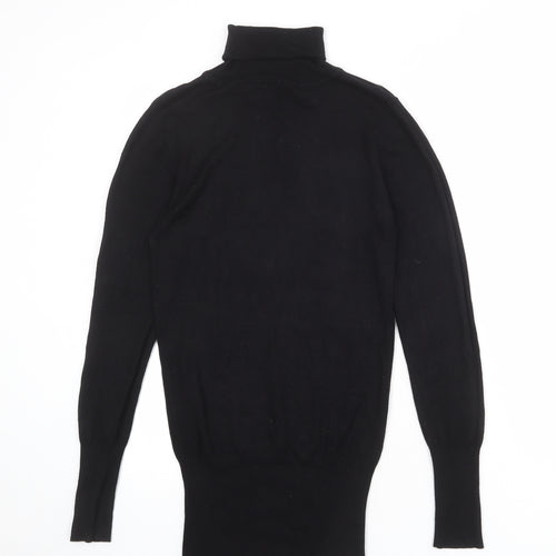 West One Womens Black Roll Neck Acrylic Pullover Jumper Size 10