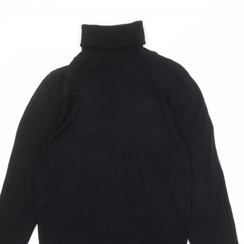 West One Womens Black Roll Neck Acrylic Pullover Jumper Size 10