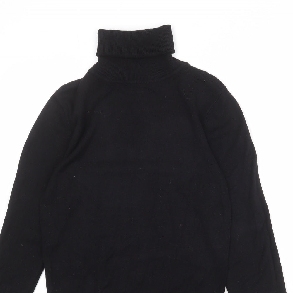 West One Womens Black Roll Neck Acrylic Pullover Jumper Size 10