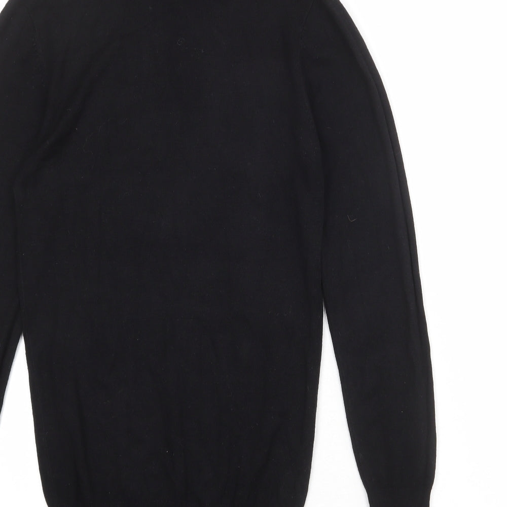 West One Womens Black Roll Neck Acrylic Pullover Jumper Size 10