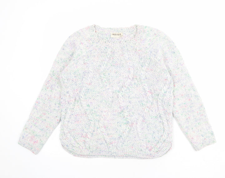 Indigo Womens Multicoloured Round Neck Acrylic Pullover Jumper Size 12