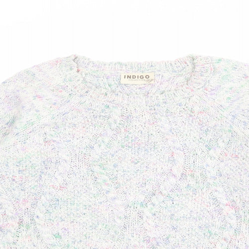 Indigo Womens Multicoloured Round Neck Acrylic Pullover Jumper Size 12