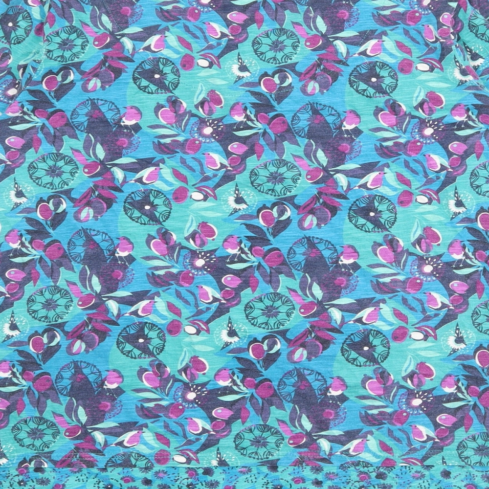 MANTARAY PRODUCTS Womens Multicoloured Geometric 100% Cotton Basic Blouse Size 18 V-Neck