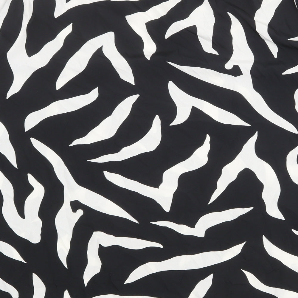 Yours Womens Black Geometric Polyester Basic Button-Up Size 22 Collared - Size 22-24