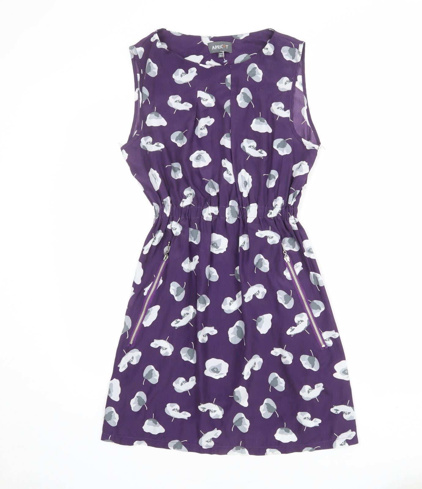 Apricot Womens Purple Geometric Polyester Shift Size 10 Boat Neck Pullover