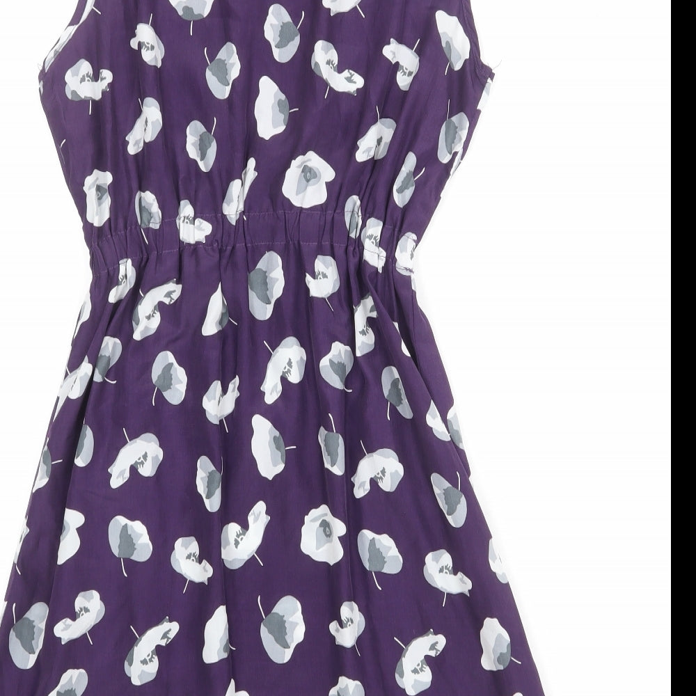 Apricot Womens Purple Geometric Polyester Shift Size 10 Boat Neck Pullover