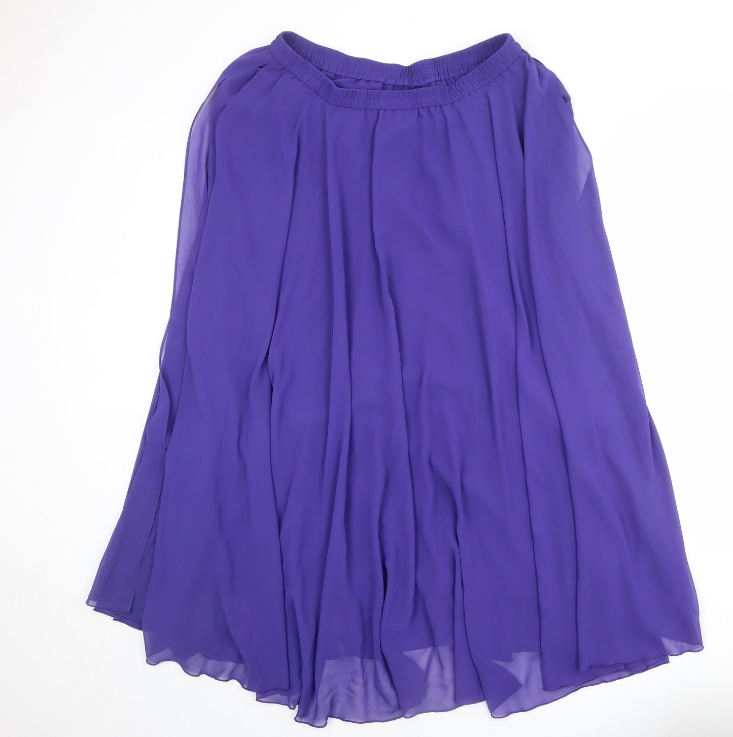 Jacques Vert Womens Purple Polyester Pleated Skirt Size L