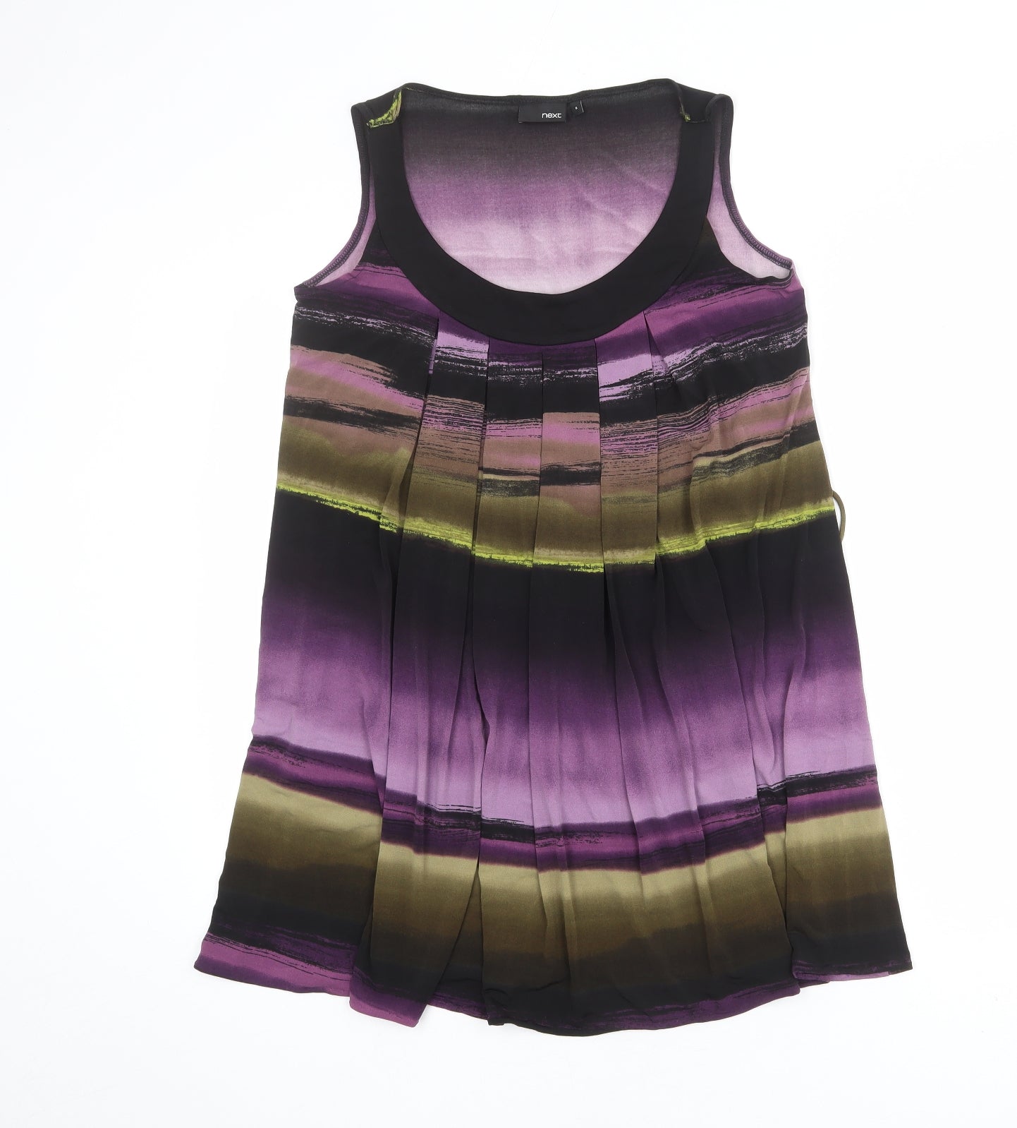 New Look Womens Multicoloured Striped Polyester Mini Size 8 Scoop Neck Pullover