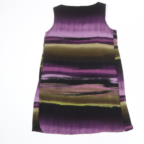 New Look Womens Multicoloured Striped Polyester Mini Size 8 Scoop Neck Pullover