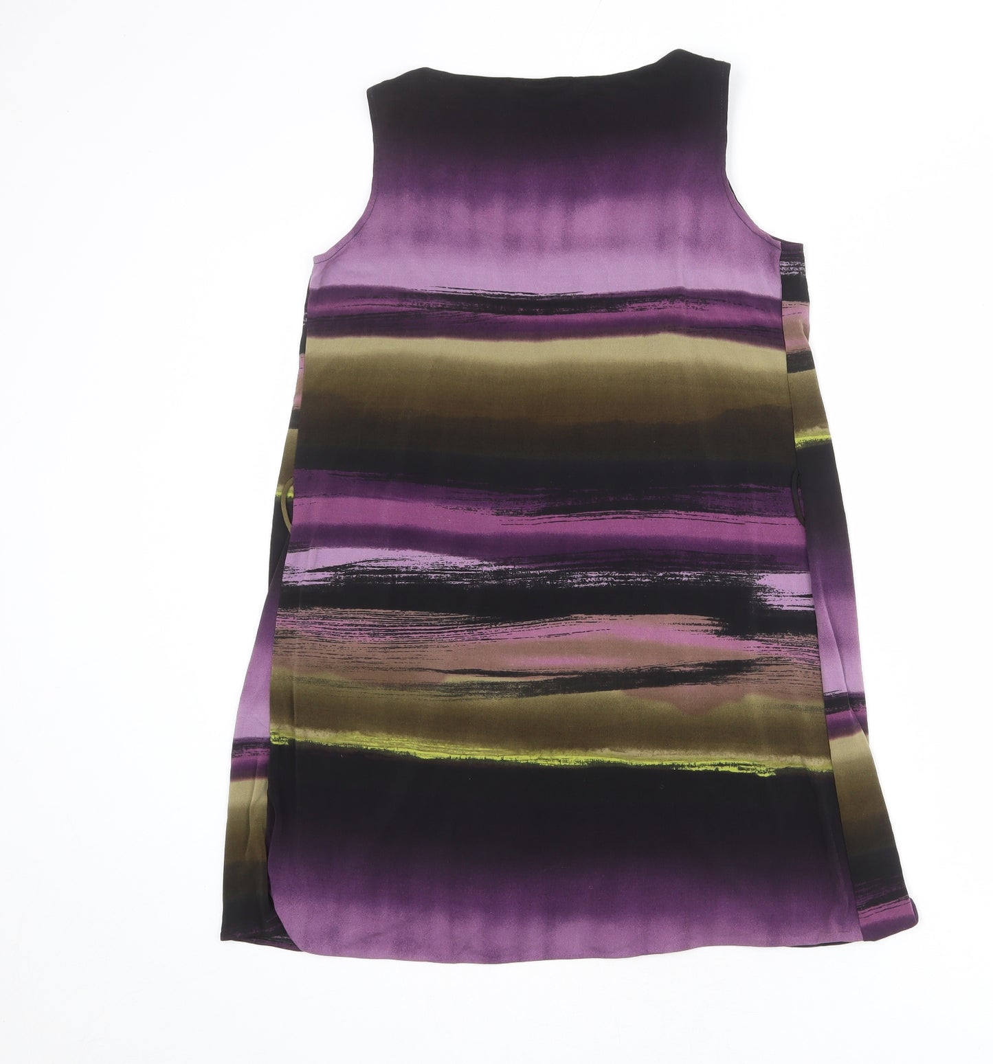 New Look Womens Multicoloured Striped Polyester Mini Size 8 Scoop Neck Pullover