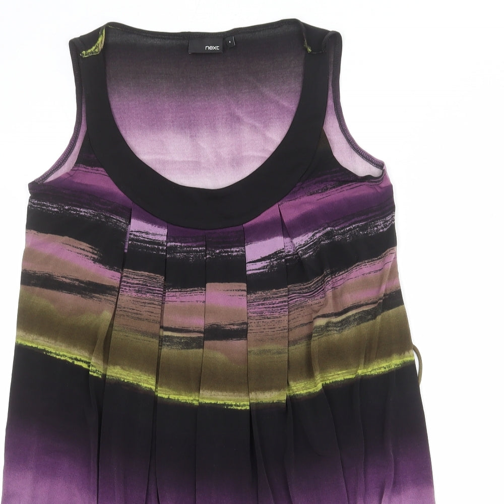 New Look Womens Multicoloured Striped Polyester Mini Size 8 Scoop Neck Pullover