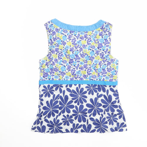 Boden Womens Multicoloured Floral 100% Cotton Basic Tank Size 10 Scoop Neck