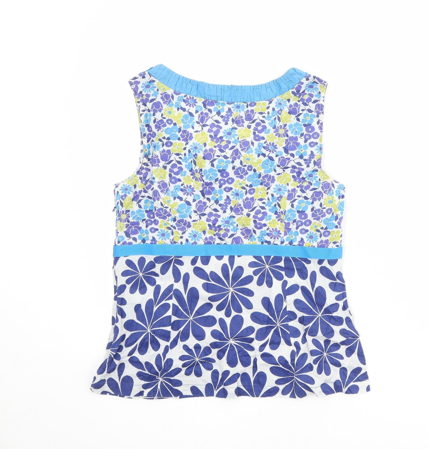 Boden Womens Multicoloured Floral 100% Cotton Basic Tank Size 10 Scoop Neck