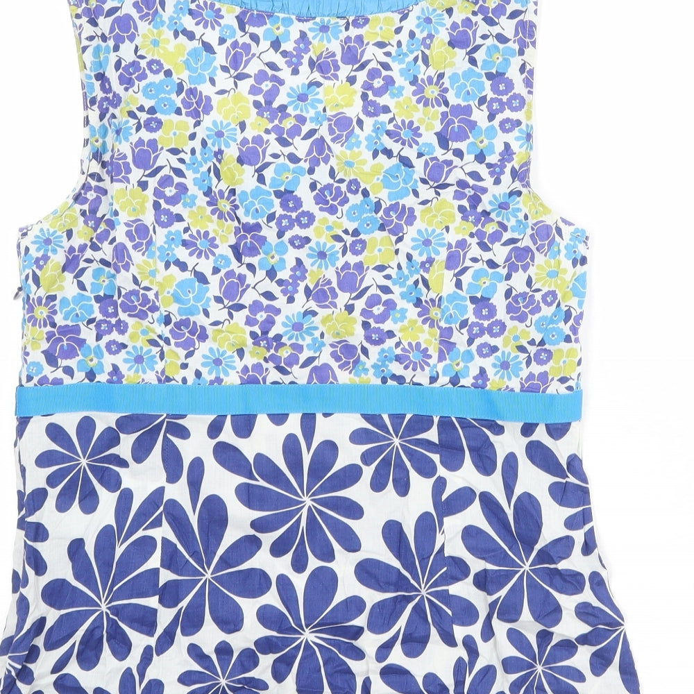 Boden Womens Multicoloured Floral 100% Cotton Basic Tank Size 10 Scoop Neck