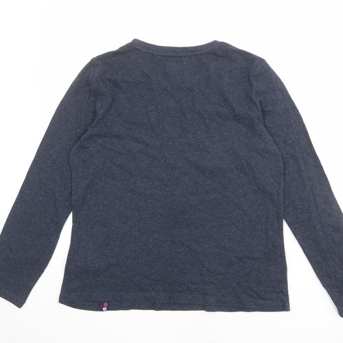 Superdry Womens Blue Cotton Basic T-Shirt Size 12 Crew Neck