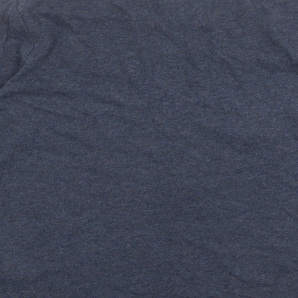 Superdry Womens Blue Cotton Basic T-Shirt Size 12 Crew Neck