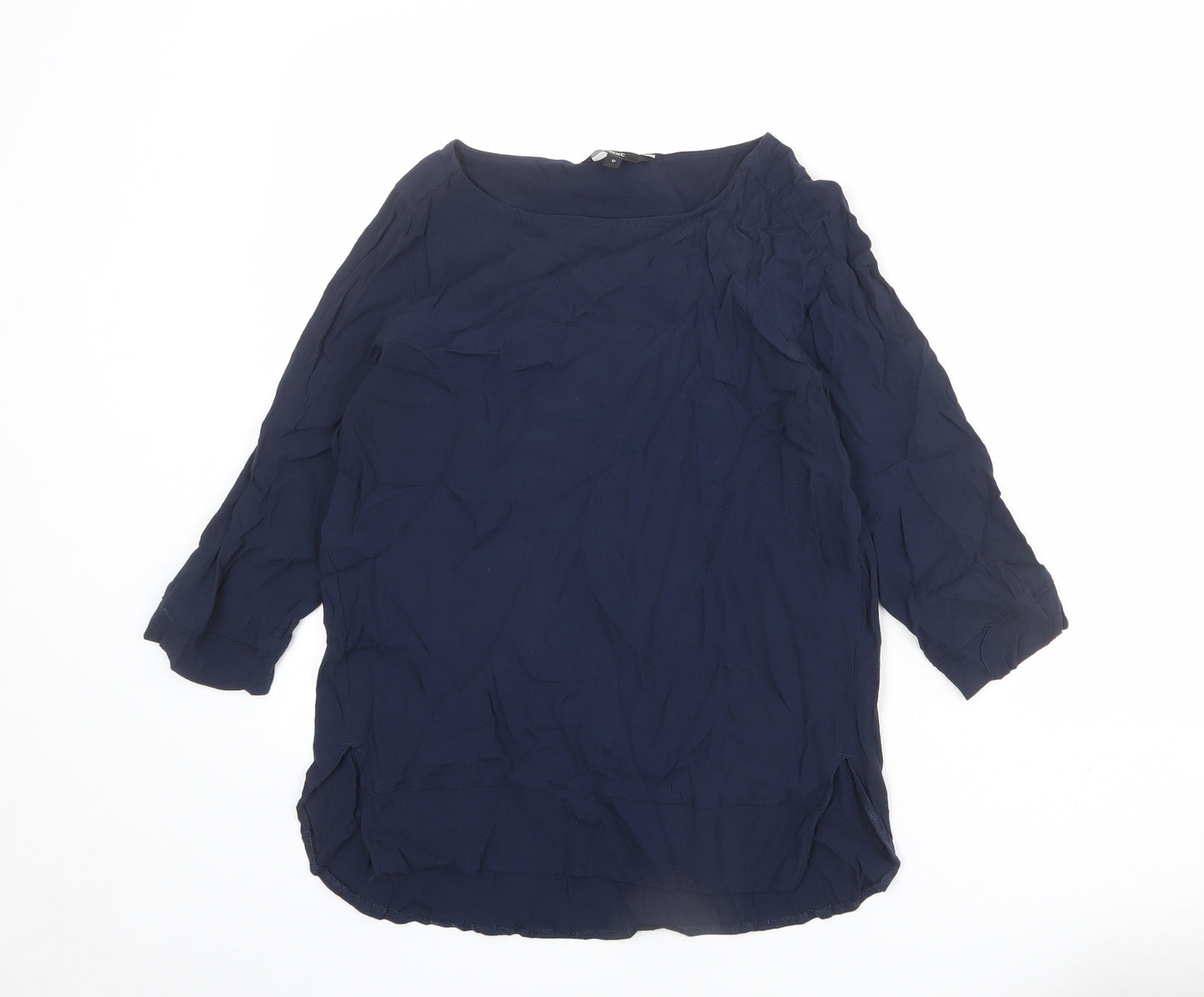 NEXT Womens Blue Viscose Basic Blouse Size 12 Boat Neck