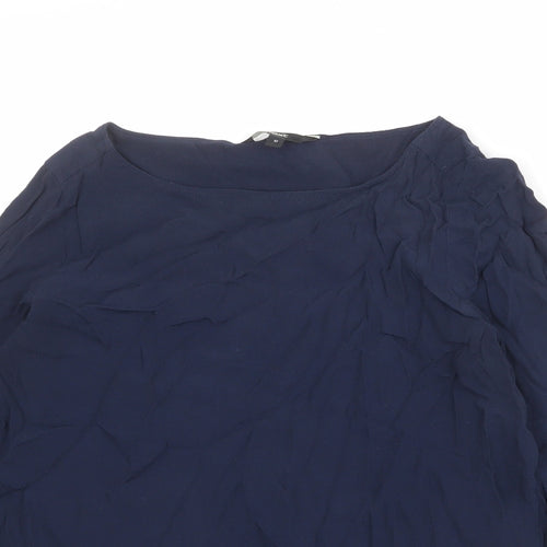 NEXT Womens Blue Viscose Basic Blouse Size 12 Boat Neck