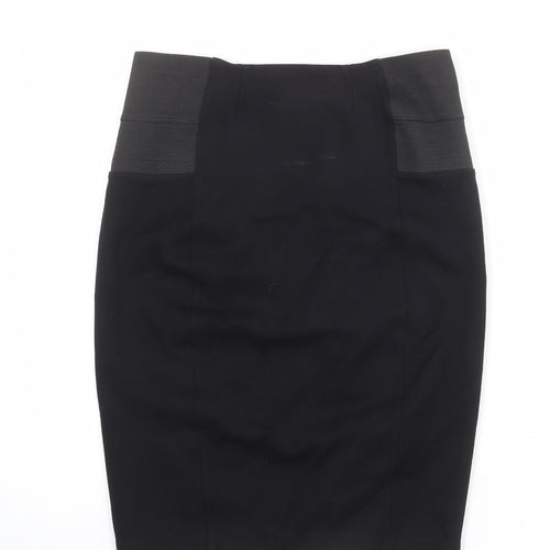 mamas & papas Womens Black Viscose Straight & Pencil Skirt Size 8
