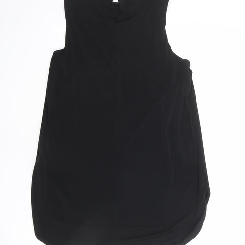 Warehouse Womens Black Polyester Basic Tank Size 12 Round Neck