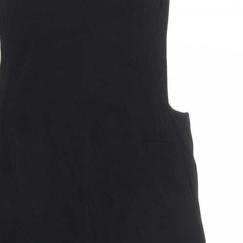 Warehouse Womens Black Polyester Basic Tank Size 12 Round Neck