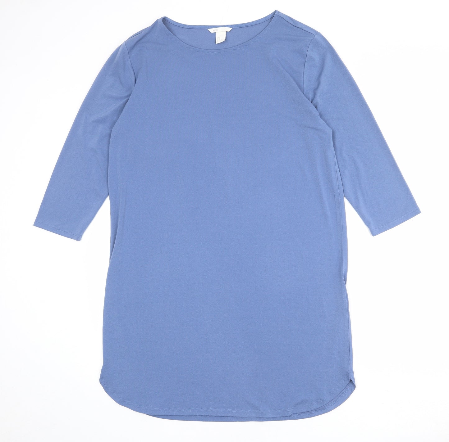 H&M Womens Blue Polyester A-Line Size M Round Neck Pullover