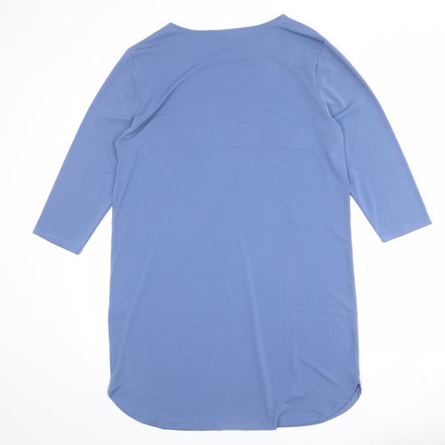 H&M Womens Blue Polyester A-Line Size M Round Neck Pullover