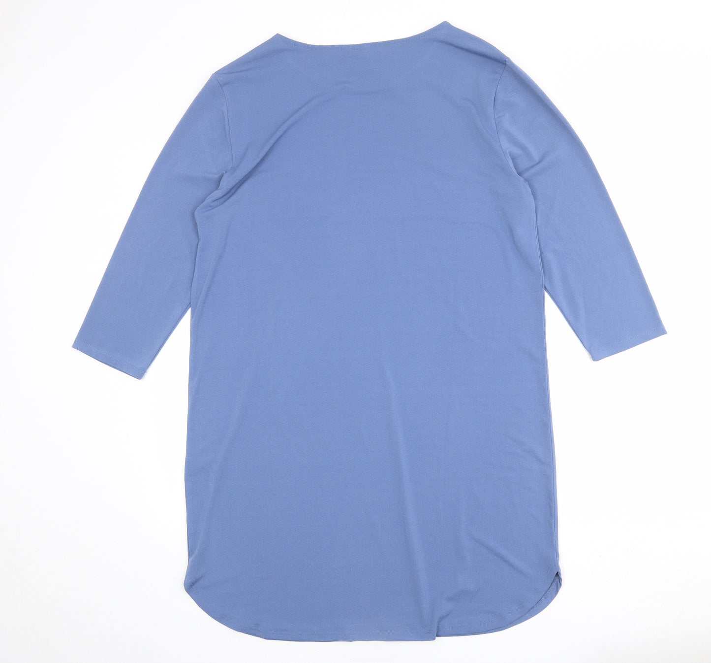 H&M Womens Blue Polyester A-Line Size M Round Neck Pullover