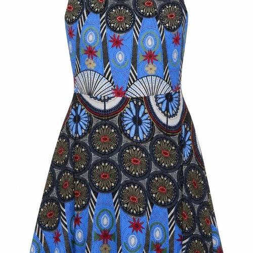 Mela London Womens Multicoloured Geometric Polyester Trapeze & Swing Size 8 Round Neck Zip