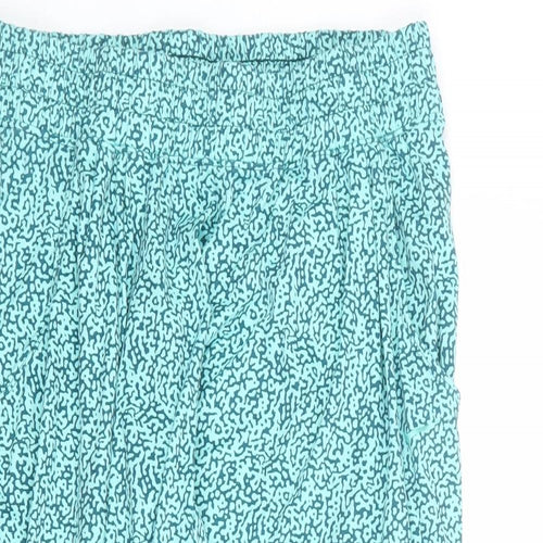 Nike Womens Blue Geometric Polyester Capri Leggings Size S L18 in Regular Drawstring