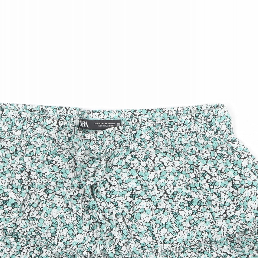 Zara Womens Multicoloured Floral Viscose Skort Size M