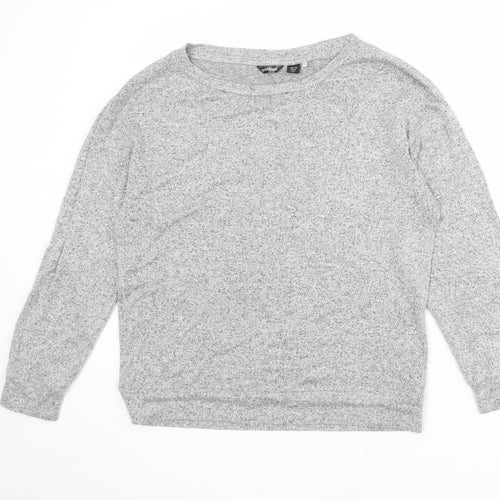 Golddigga Womens Grey Boat Neck Viscose Pullover Jumper Size 12