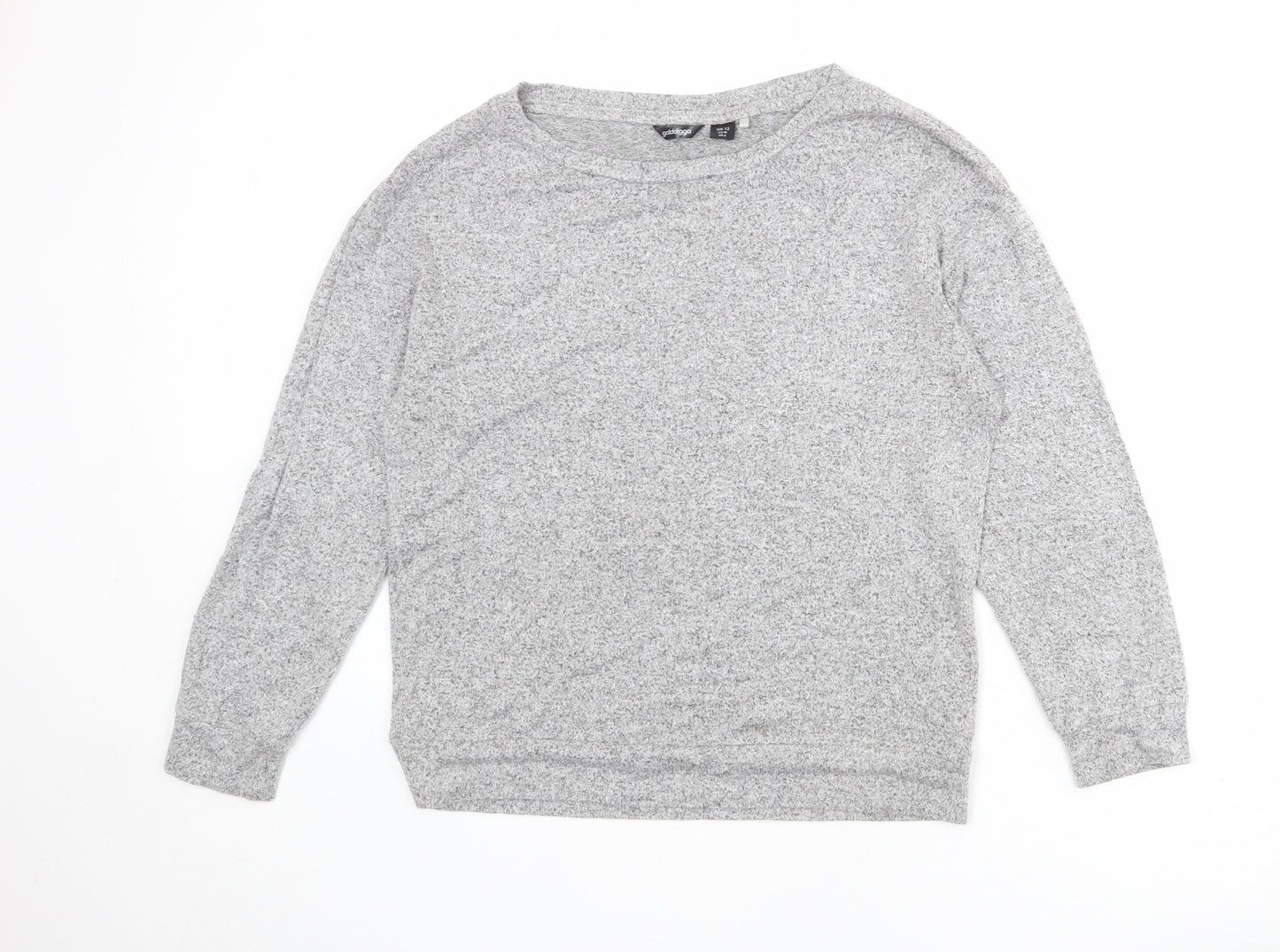 Golddigga Womens Grey Boat Neck Viscose Pullover Jumper Size 12