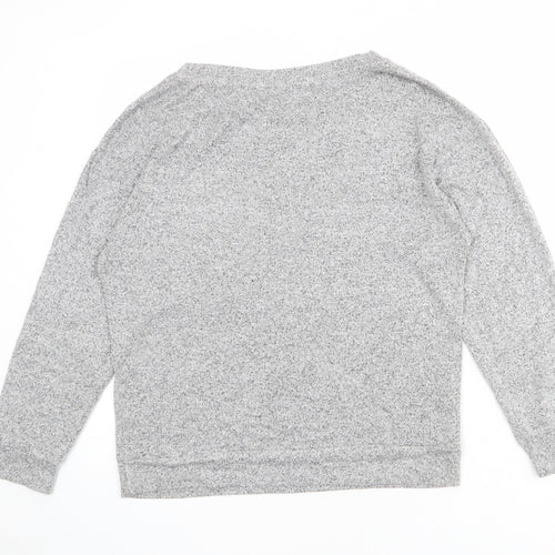 Golddigga Womens Grey Boat Neck Viscose Pullover Jumper Size 12