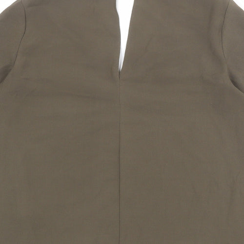 River Island Womens Green Polyester Basic Blouse Size 10 V-Neck