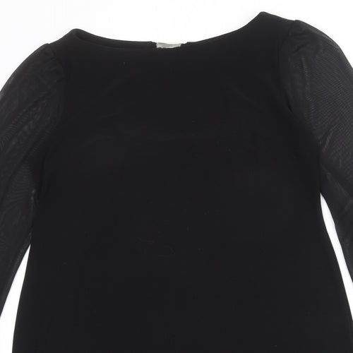 Billie & Blossom Womens Black Polyester A-Line Size 10 Boat Neck Pullover