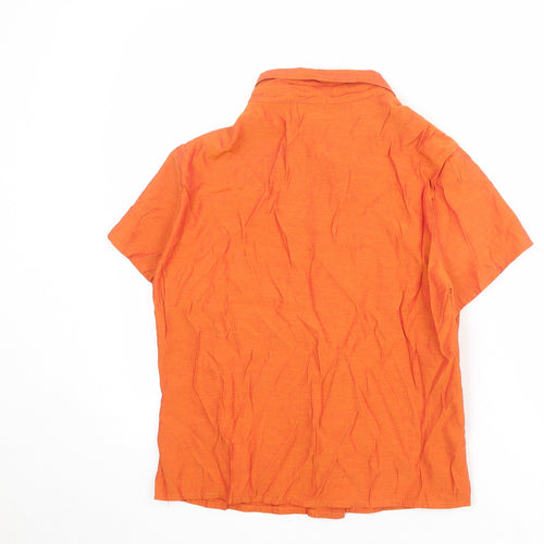 Wallis Womens Orange Polyester Basic Button-Up Size 16 Collared