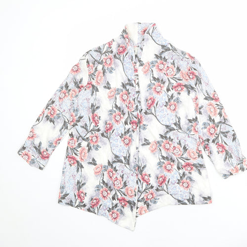 Monsoon Womens Multicoloured V-Neck Floral Viscose Cardigan Jumper Size S