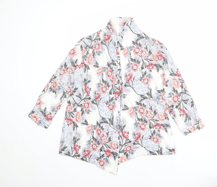 Monsoon Womens Multicoloured V-Neck Floral Viscose Cardigan Jumper Size S