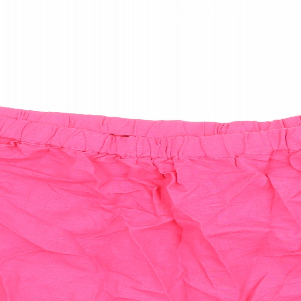 Marks and Spencer Womens Pink Linen Basic Blouse Size 18 Off the Shoulder