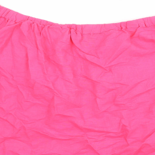 Marks and Spencer Womens Pink Linen Basic Blouse Size 18 Off the Shoulder