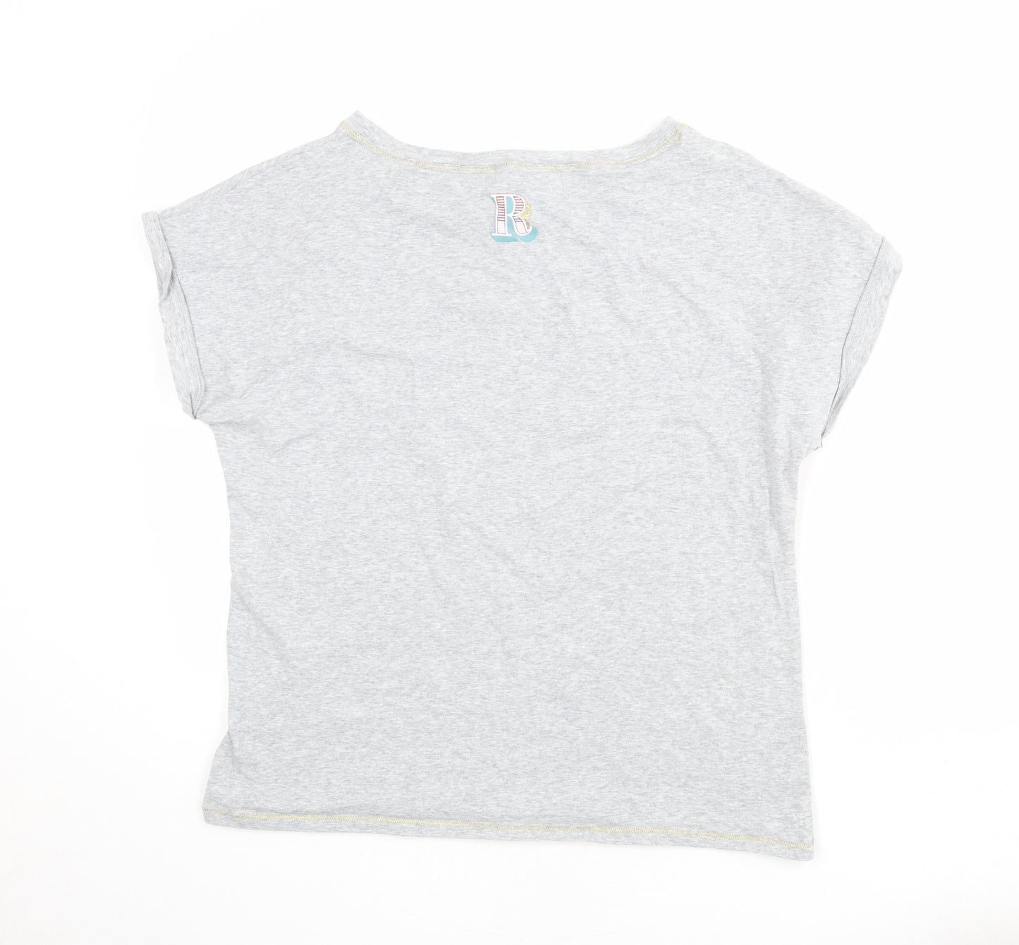 Debenhams Womens Grey Cotton Basic T-Shirt Size 12 Boat Neck