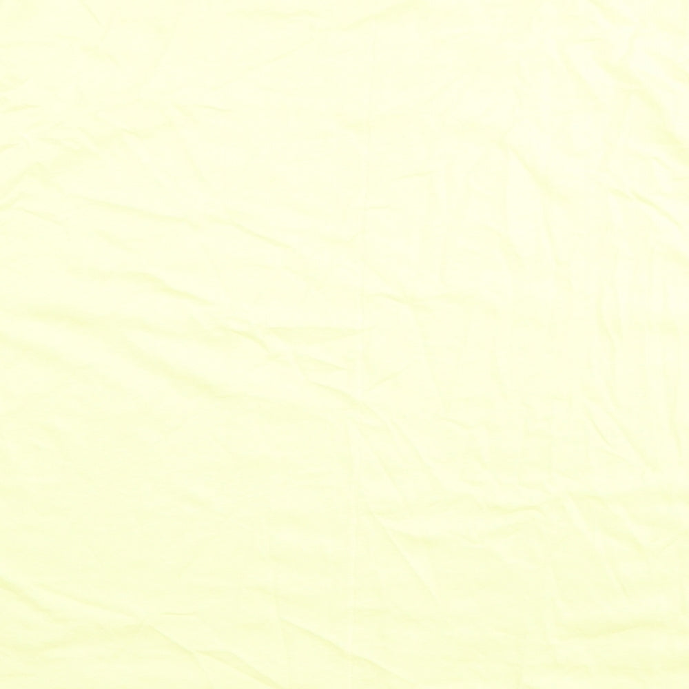 Marks and Spencer Womens Yellow Cotton Basic T-Shirt Size 18 Round Neck