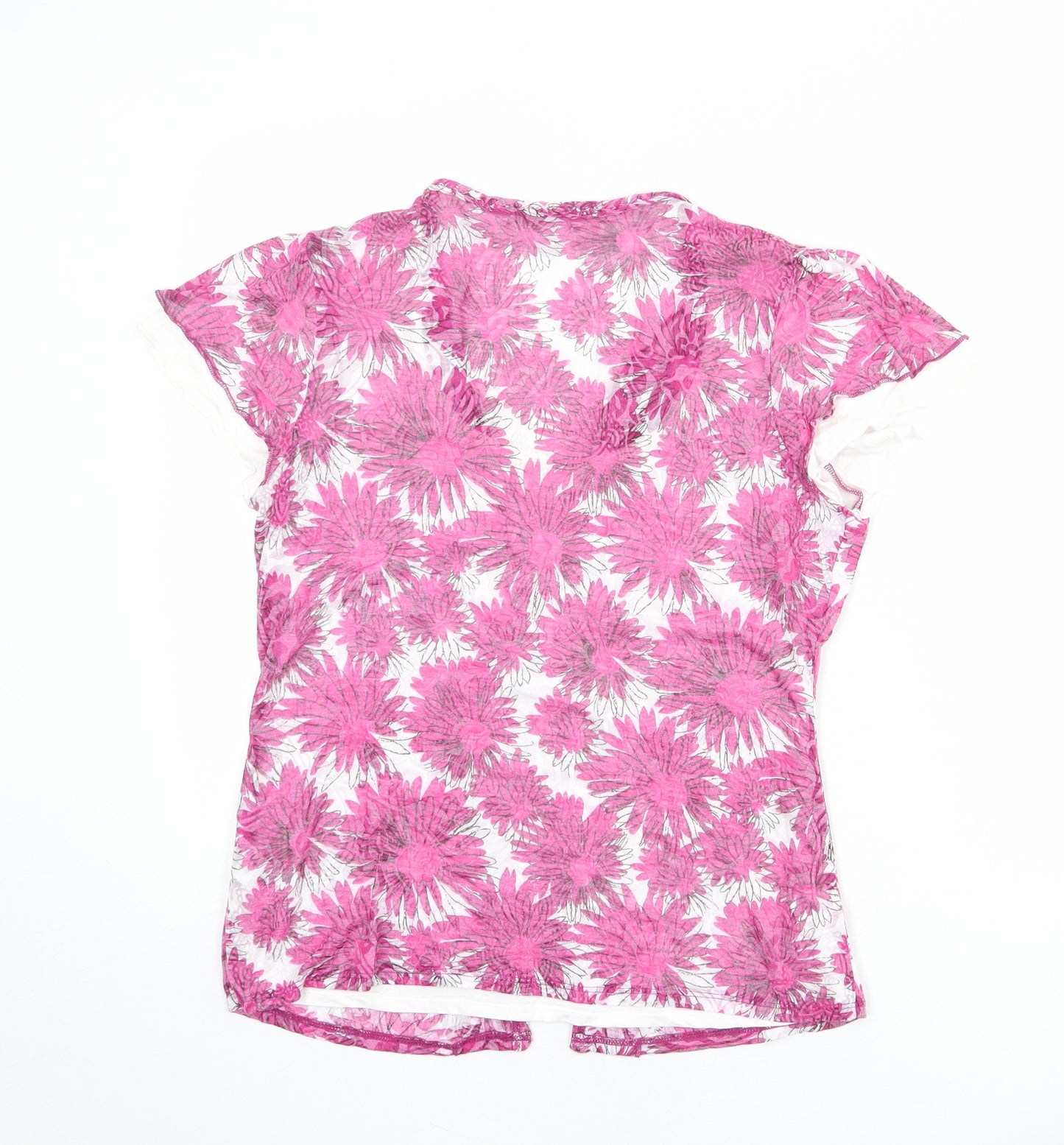 Per Una Womens Purple Floral Polyester Basic Blouse Size 16 Scoop Neck - Two in One