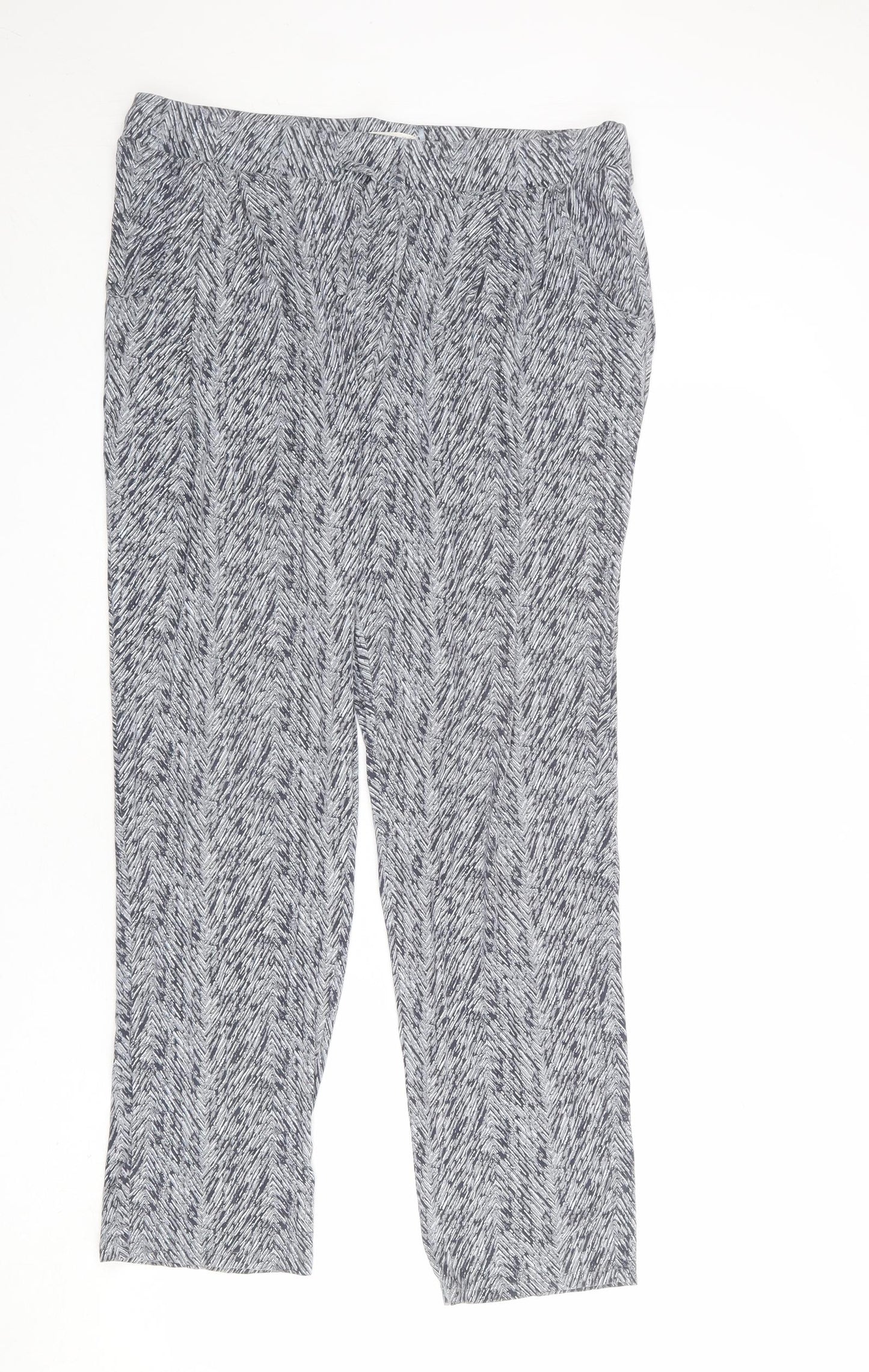 White Stuff Womens Grey Viscose Trousers Size 12 L28 in Regular