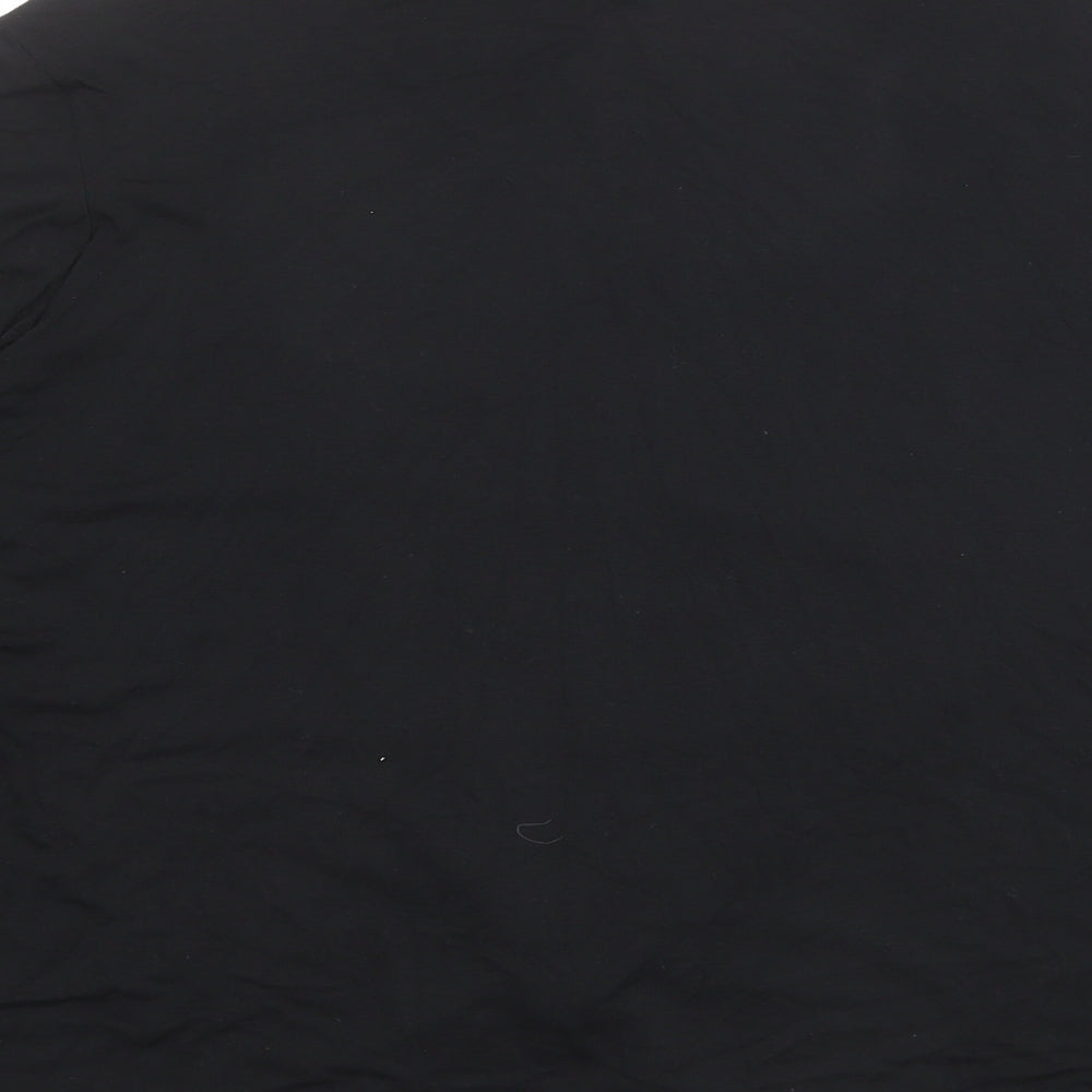 Annabelle Womens Black Geometric Viscose Basic T-Shirt Size 16 Boat Neck