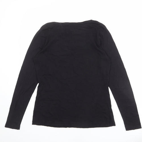 NEXT Womens Black 100% Cotton Basic T-Shirt Size 18 Boat Neck