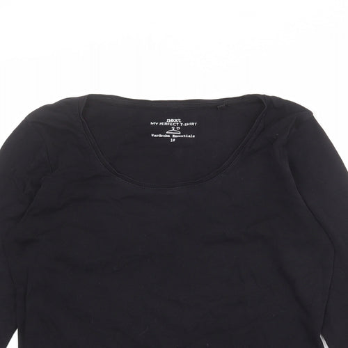 NEXT Womens Black 100% Cotton Basic T-Shirt Size 18 Boat Neck