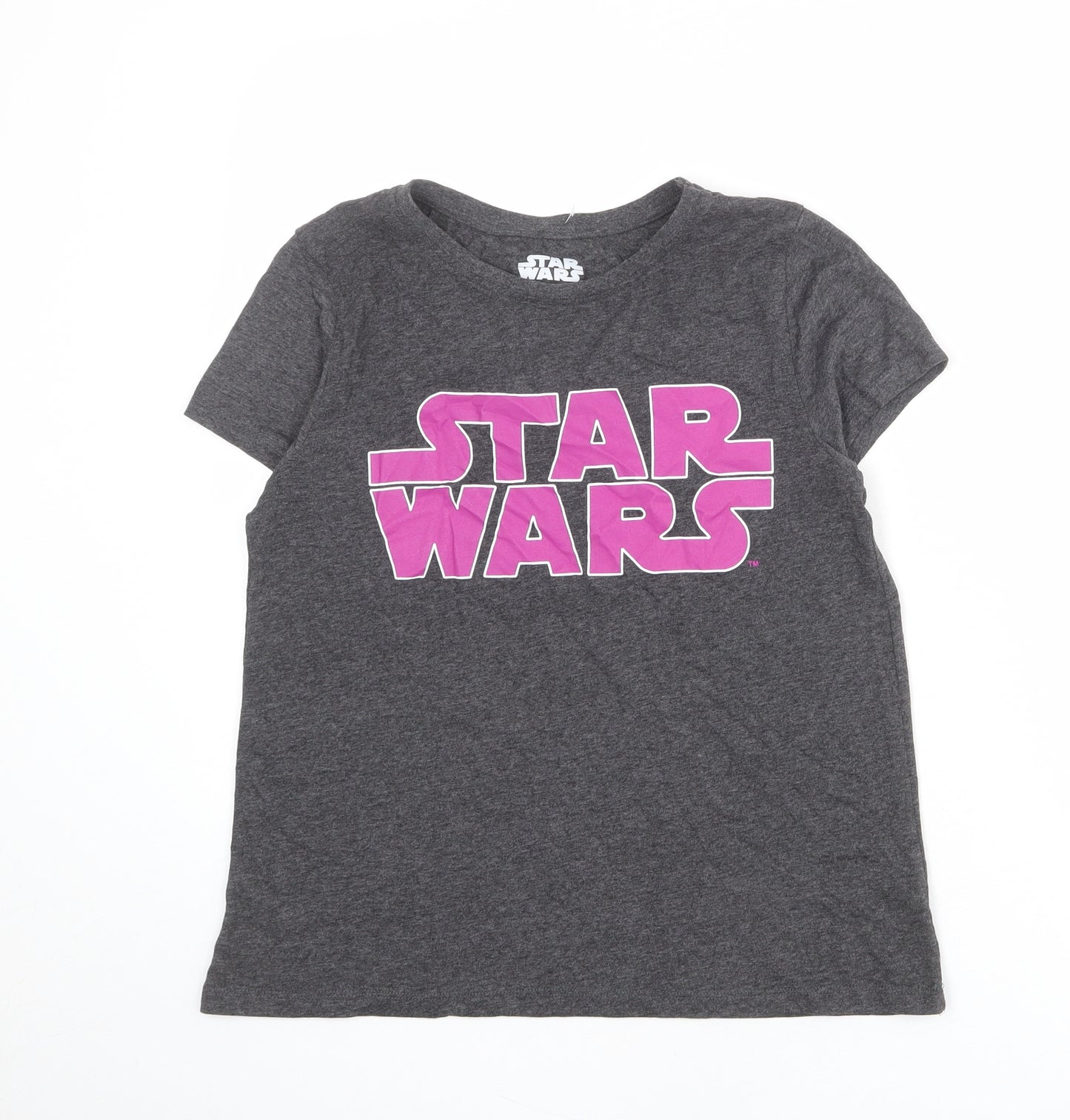 Star Wars Womens Grey Cotton Basic T-Shirt Size 14 Crew Neck