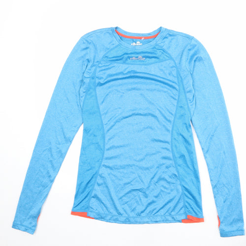 ellesse Womens Blue Polyester Basic T-Shirt Size 10 Round Neck Pullover
